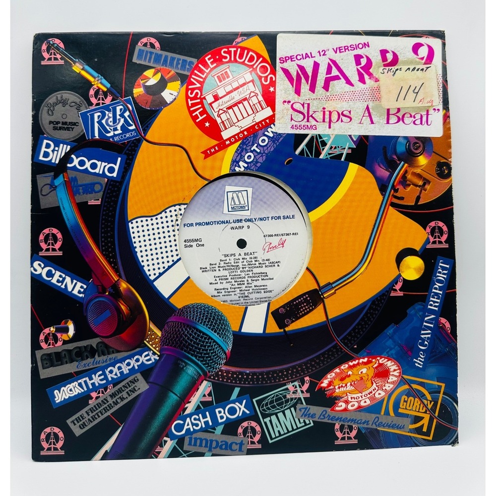 Warp 9 Skips A Beat 12" Vinyl Promo Motown 4555MG 1985 Electro Funk Record